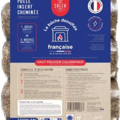 Bûches de bois densifiées 9 kg – Pack de 5 unités – Haute densité, combustion longue
