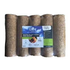 Pack de 5 bûches de bois EO2 densifiées JOUR