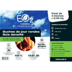 Pack de 5 bûches de bois EO2 densifiées JOUR
