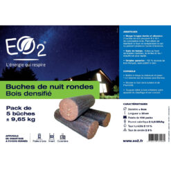 Alternative view of Palette de 260 bûches de bois EO2 NUIT densifiées