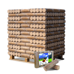 Pack de 5 bûches de bois EO2 densifiées JOUR