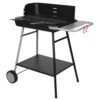 Barbecue charbon de bois SOMAGIC Torino – Grande capacité +10 pers., grille réglable, roues