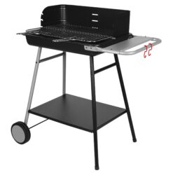 Barbecue charbon de bois SOMAGIC Torino – Grande capacité +10 pers., grille réglable, roues