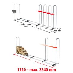 Range-bûches modulable Wolfcraft réglable 2,34 m – Acier inoxydable – Garantie 10 ans